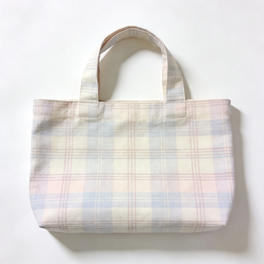 Soft Pastel Plaid Mini Canvas Tote Bag