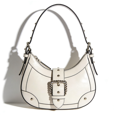White Buckle Decor Underarm Shoulder Bag